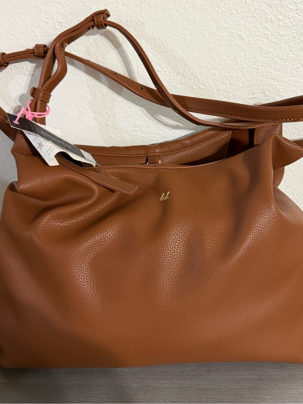Women's Tan Pebbled Shoulder Bag